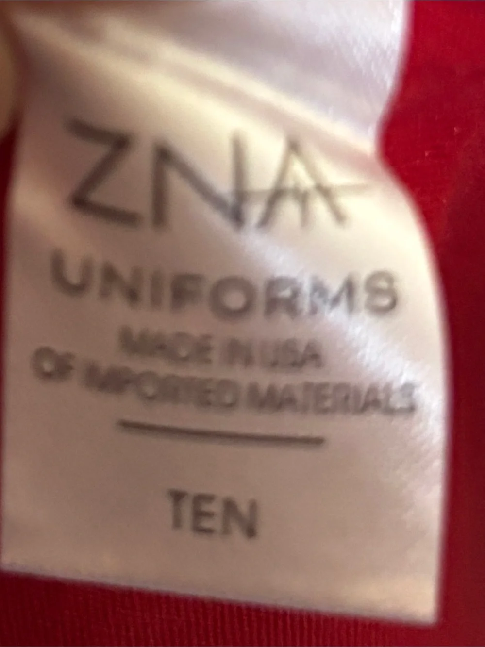 NWT ZNA Uniforms Red Asymmetrical Neck Stretch Scrub Top Women’s Size 10 - Picture 10 of 10